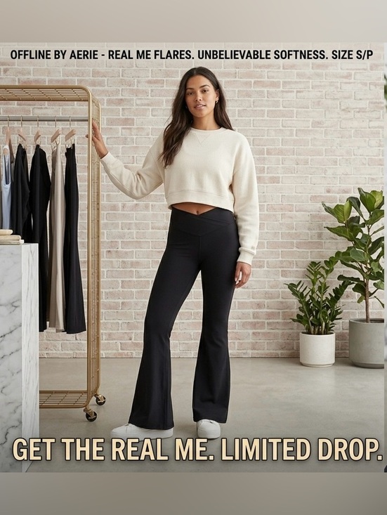 aerie Pants - 💥 Aerie OFFLINE REAL ME Crossover Flare Leggings | Small (Petite) | NEVER WORN!